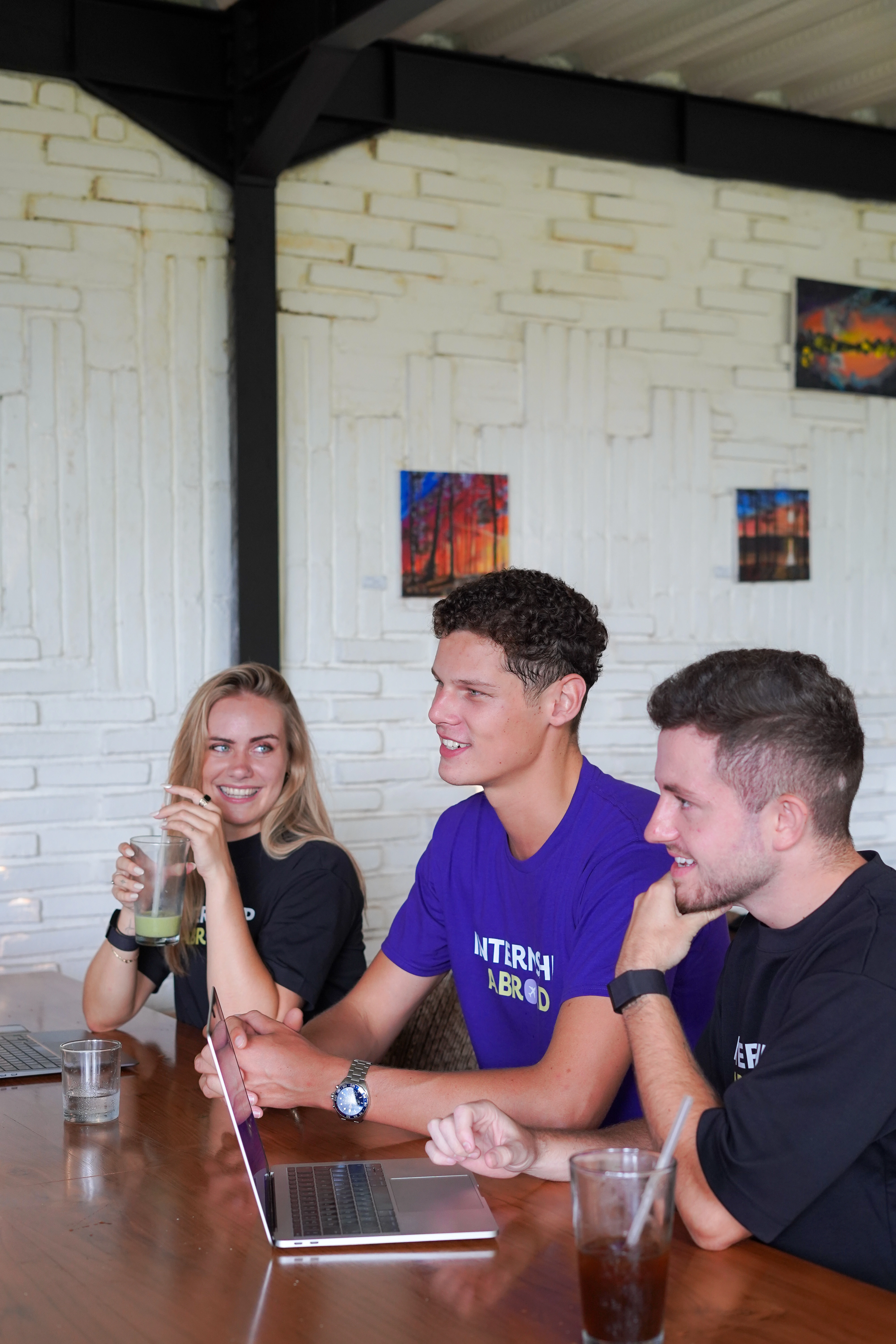 Team collaboration at an international internship placement